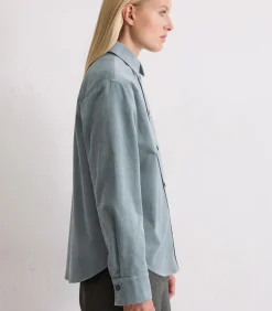 Relaxed overhemd van fluweel