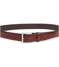 Riem Structuur Leer Cognac