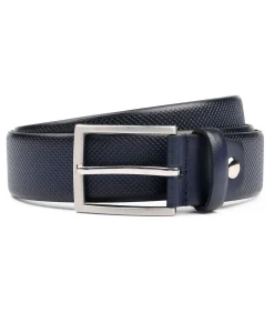 Riem Structuur Leer Navy