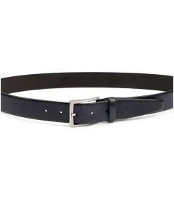 Riem Structuur Leer Navy
