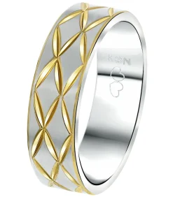 Ring 'Capri' Staal - zilverkleurig-goudkleurig
