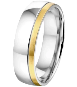 Ring 'Maui' Staal - zilverkleurig-goudkleurig