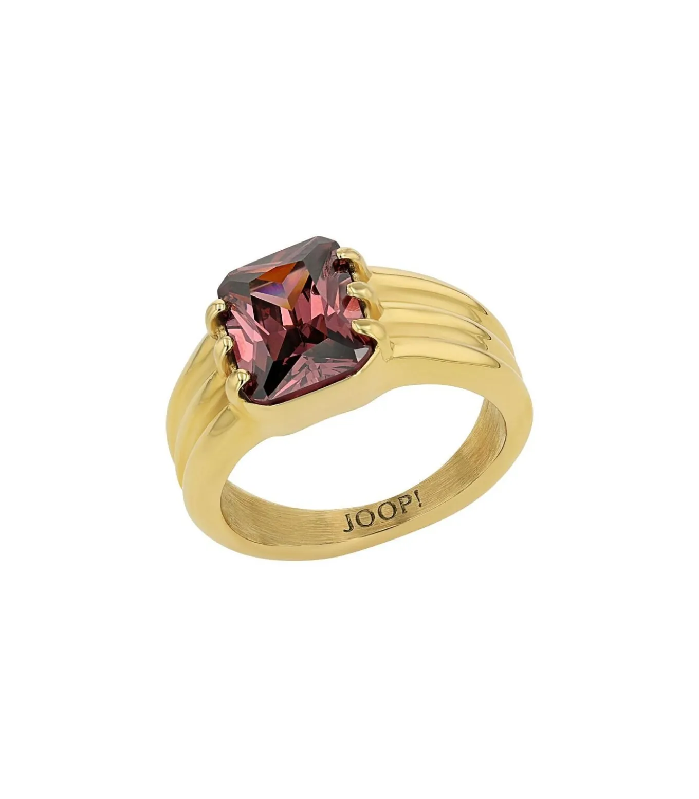 Ring mit Stein voor dames, roestvrij staal, zirkonia