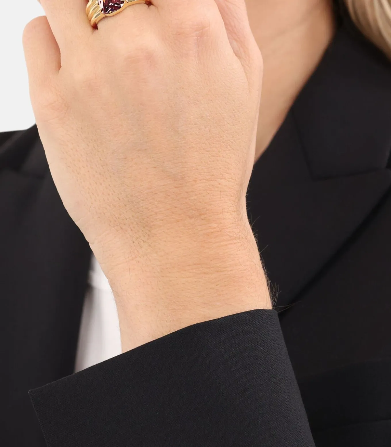 Ring mit Stein voor dames, roestvrij staal, zirkonia