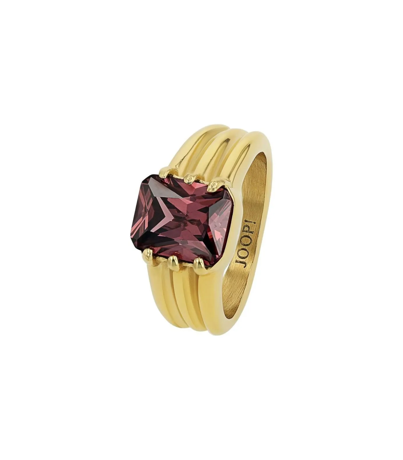 Ring mit Stein voor dames, roestvrij staal, zirkonia