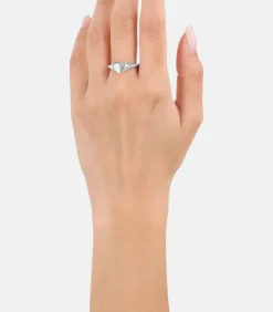 Ring ohne Stein voor dames, 925 sterling zilver | hartje