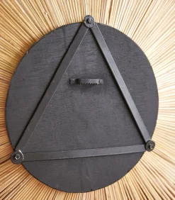 Ronde spiegel van natuurvezel 60 cm Iris