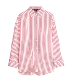 Rood en zwart gevoerde damesblouse