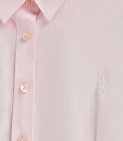 Roze hemd met slim fit en Rigby Go-logo