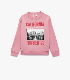 Roze Sweater Meisjes Lange Mouwen Ronde Hals Bedrukt