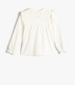 Ruche kraag Lange mouw Overhemd