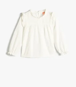 Ruche kraag Lange mouw Overhemd