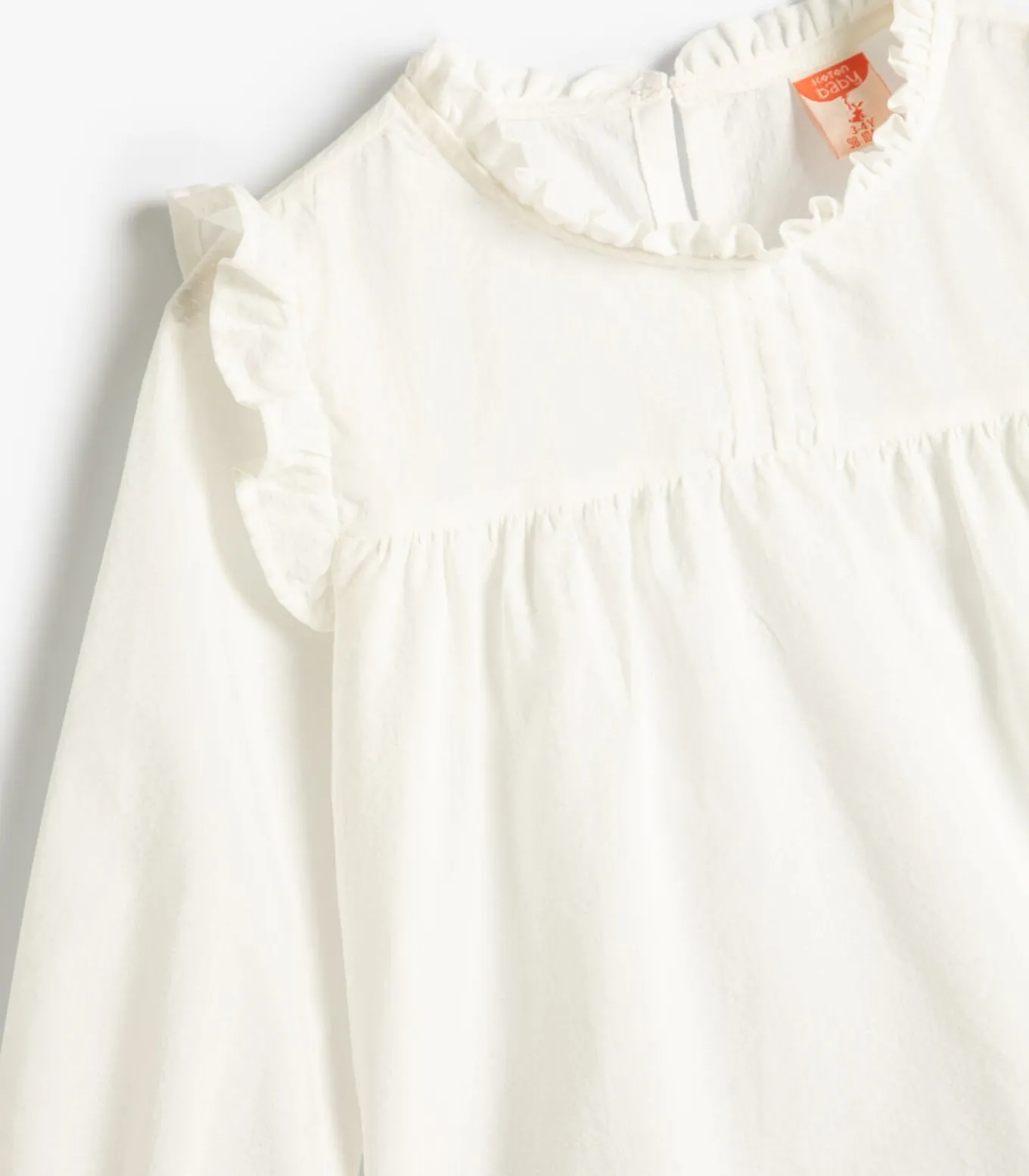 Ruche kraag Lange mouw Overhemd