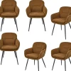 Runa Eetkamerstoelen - Polyester - Caramel - Set van 6