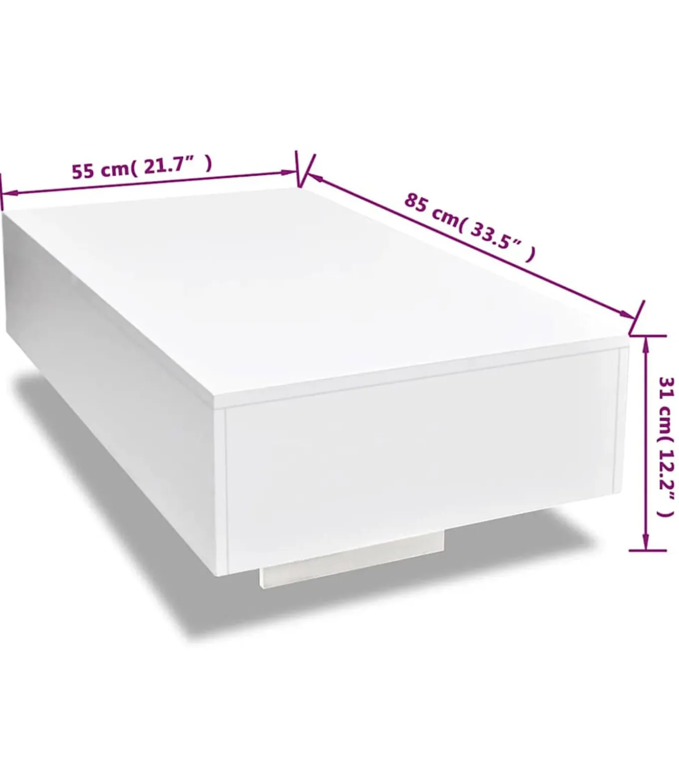 Salontafel hoogglans wit