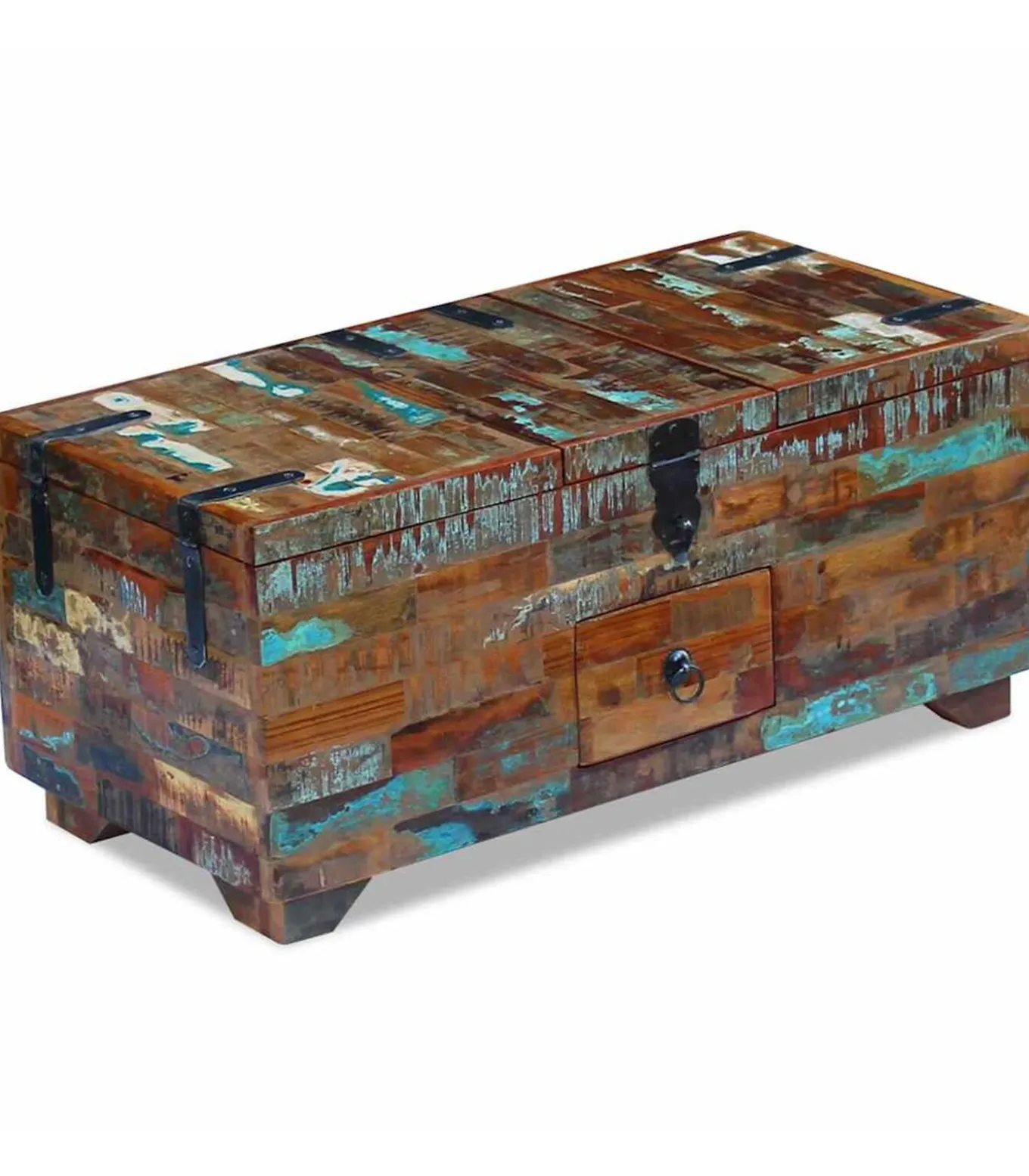 Salontafel kist 80x40x35 cm massief gerecycled hout