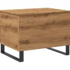 Salontafel 60x44,5x45 cm bewerkt hout artisanaal eikenkleurig