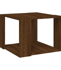 Salontafel 40x40x30 cm bewerkt hout bruin eikenkleur