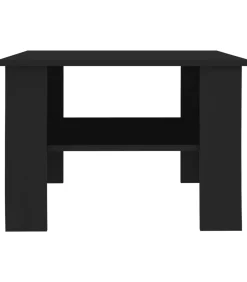 Salontafel 60x60x42 cm bewerkt hout zwart