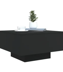 Salontafel 55x55x31 cm bewerkt hout zwart