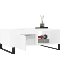 Salontafel 90x60x35 cm bewerkt hout wit