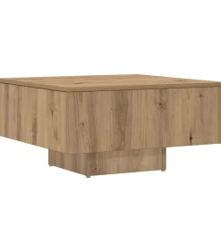 Salontafel 60x60x31,5 cm bewerkt hout artisanaal eikenkleur