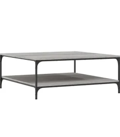 Salontafel 100x100x40 cm bewerkt hout grijs sonoma eikenkleurig