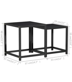 Salontafels 2 st MDF zwart