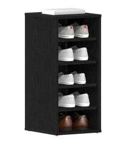 Schoenenkast 2 pcs Zwart eiken 32 x 35 x 70 cm Bewerkt hout