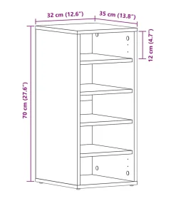 Schoenenkast 2 pcs Zwart eiken 32 x 35 x 70 cm Bewerkt hout
