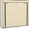 Schoenenkast met hoes 115x28x110 cm stof crème