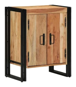 Schoenenkast met plank Zwart 30 x 30 x 40 cm Massief acaciahout