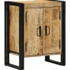Schoenenkast met plank Zwart 30 x 30 x 40 cm Massief mangohout
