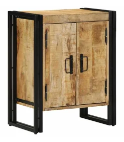 Schoenenkast met plank Zwart 30 x 30 x 40 cm Massief mangohout