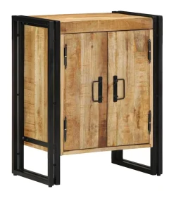 Schoenenkast met plank Zwart 30 x 30 x 40 cm Massief mangohout