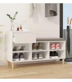 Schoenenkast 102x36x60 cm bewerkt hout wit