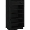Schoenenkast 60x34x105 cm massief grenenhout zwart