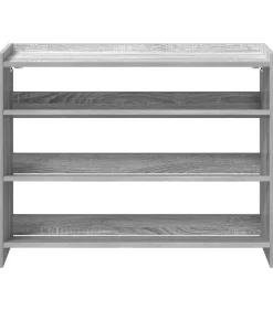 Schoenenrek 80x25x62 cm bewerkt hout grijs sonoma eikenkleur