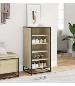 Schoenenrek 48x38x97,5 cm bewerkt hout sonoma eikenkleurig