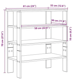 Schoenenrek 61x32x70 cm bewerkt hout zwart