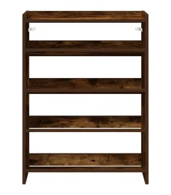 Schoenenrek 60x25x81 cm bewerkt hout gerookt eikenkleurig