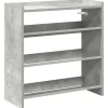 Schoenenrek 60x25x62 cm bewerkt hout betongrijs