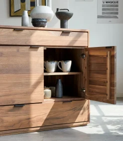 Senson - Massief notenhouten dressoir 200 cm