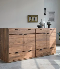 Senson - Massief notenhouten dressoir 200 cm