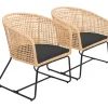 Set van 2 kunststof rotan fauteuils met kussens RINA