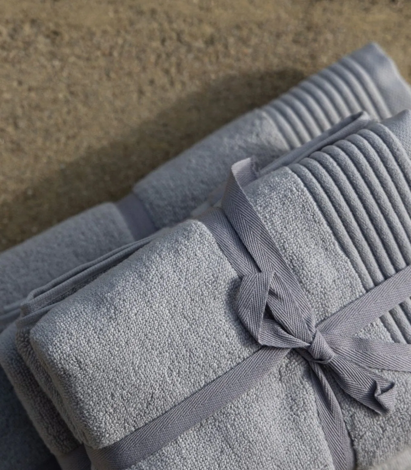 Set van 2 Premium Handdoeken SILVER MIST. Biologisch Katoen