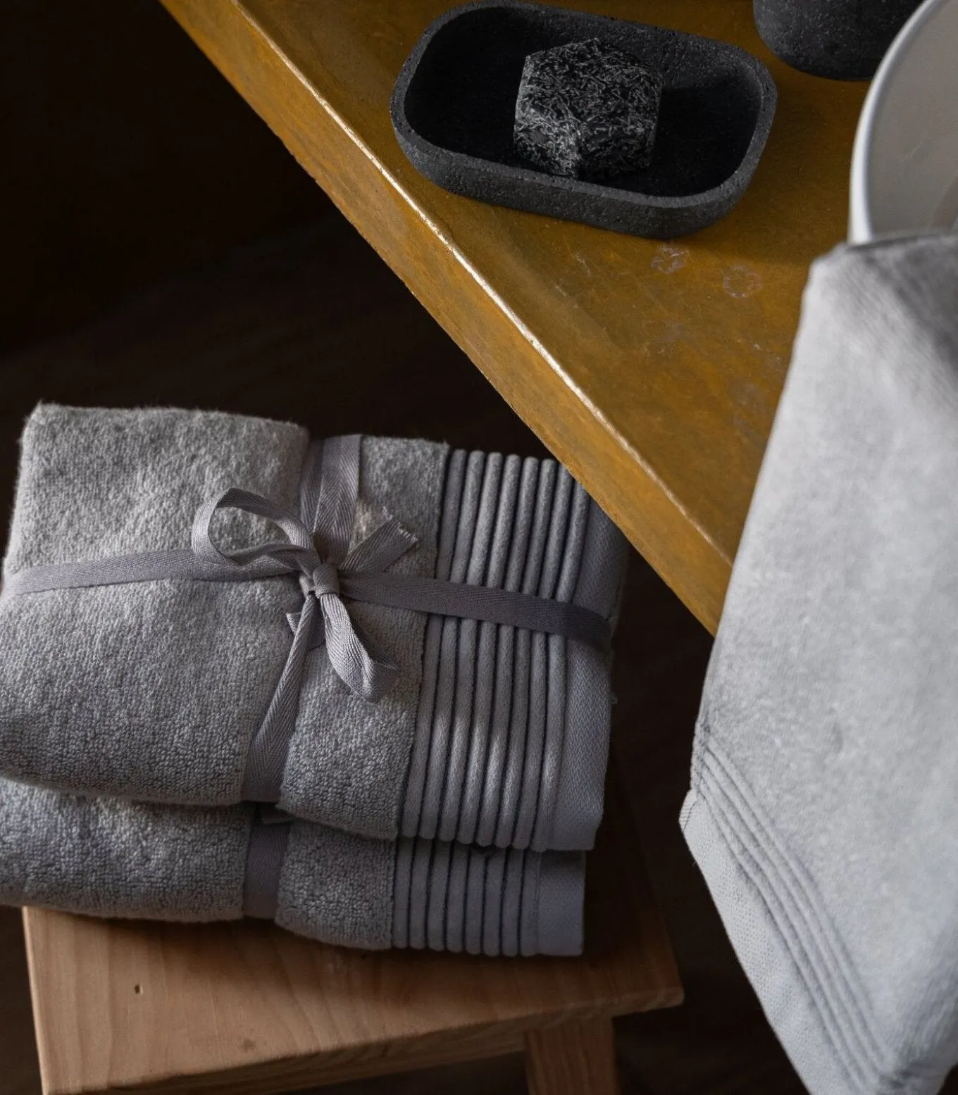 Set van 2 Premium Handdoeken SILVER MIST. Biologisch Katoen