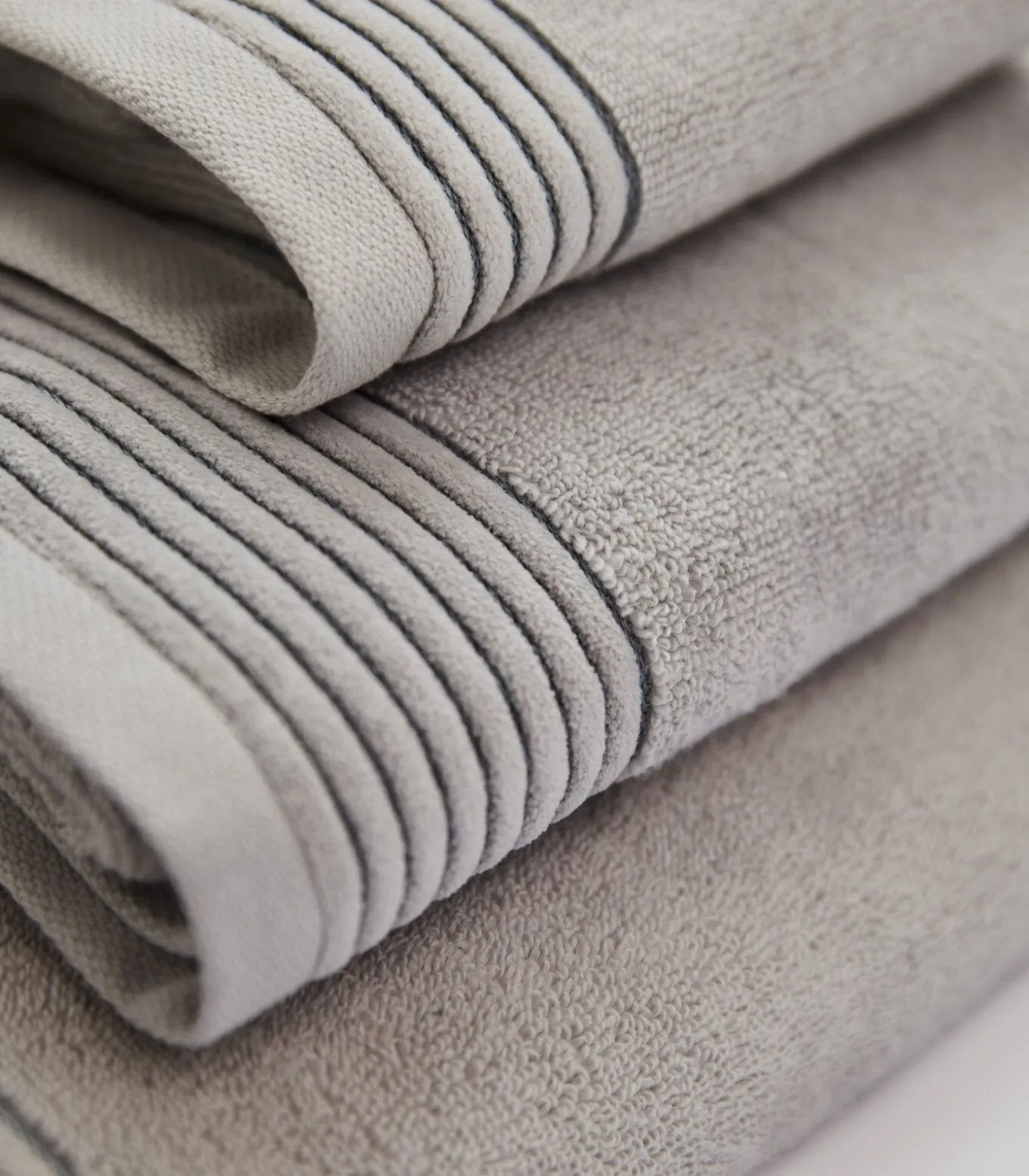 Set van 2 Premium Handdoeken SILVER MIST. Biologisch Katoen
