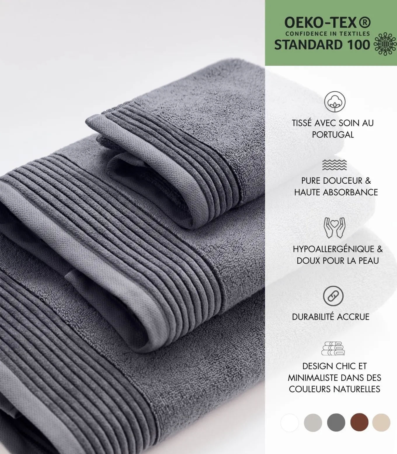 Set van 6 Premium Handdoeken SOOTHING SHADOWS (2-33x50cm, 2-50x100cm, 2-70x140cm)