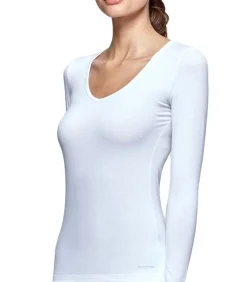 Shirt met V-hals en lange mouwen met innovatieve temperatuurregeling